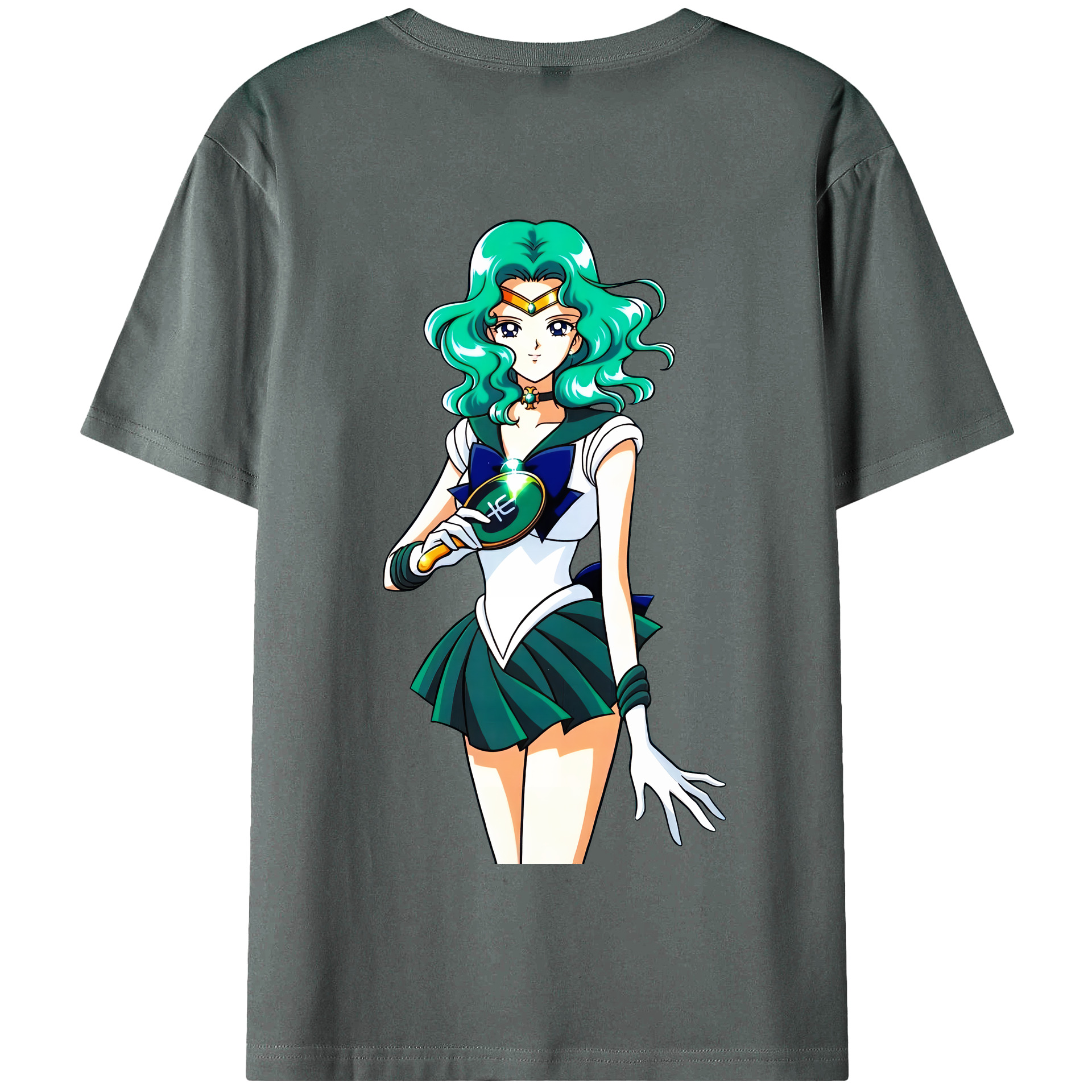 （画像用） 美少女戦士セーラームーン 海王 みちる（かいおう みちる） Sailor Moon Kaiou Michiru 綿100％半袖Tシャツ（背面プリント）